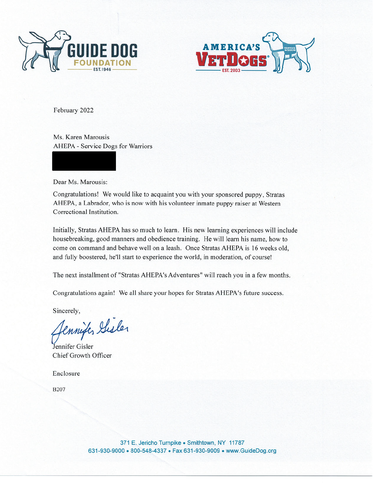 Stratas AHEPA, AHEPA Service Dogs for Warriors